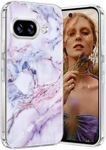 Coque marbre Google Pixel 9A 5G silicone transparent TPU anti-chocs femme