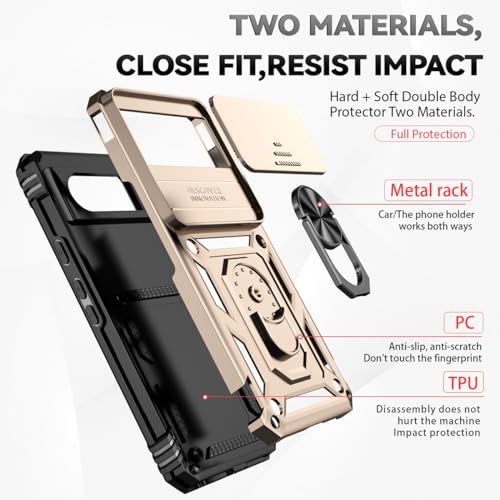 Coque pour Pixel 8 antichoc avec protection écran verre et béquille de support