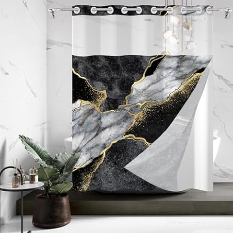 TYLCLTX No Hook Shower Curtain Set Cover
