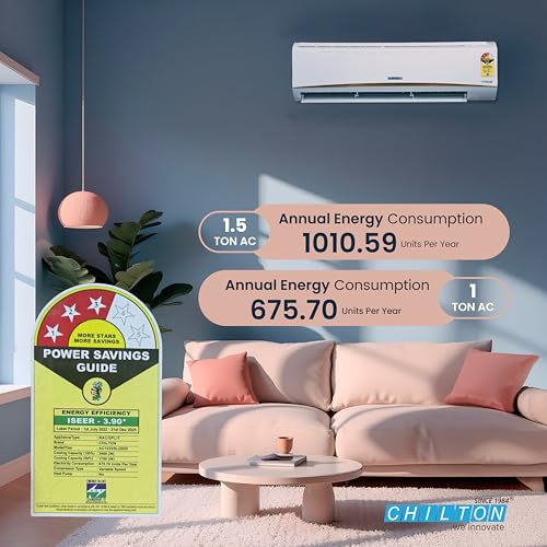 Image of Chilton 1 Ton Inverter Split Air Conditioner, White, 3 Star AC, 2025 Model