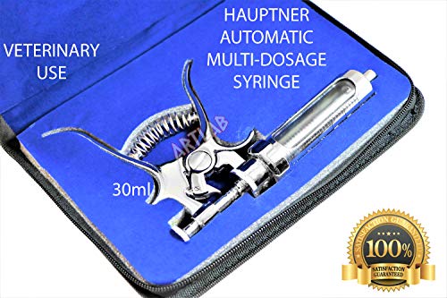 1 HIGH Grade HAUPTNER Syringe 30CC Accurate Automatic DOSING Veterinary Syringe Chrome Plated (CYNAMED)