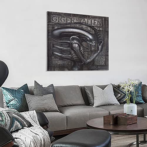 Posters & Prints Art Prints Hr Giger Horror Illustration Horror Posters Halloween Decor (3) Canvas Wall Art Prints For Wall Decor Room Decor Bedroom Decor Gifts 28X28Inch(70X70Cm) Frame-Style #TOP2