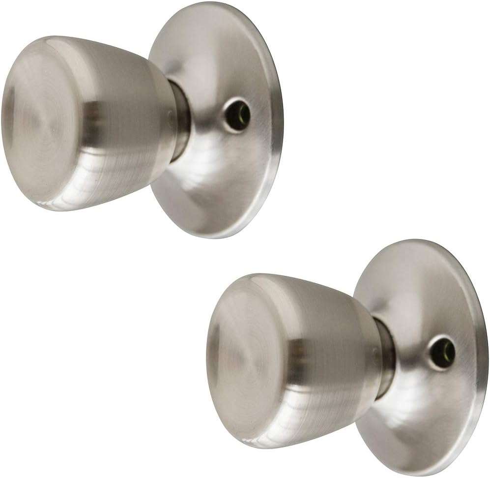 Design House 190579 2-Pack Terrace Dummy Door Knob, Satin Nickel, 2 Piece