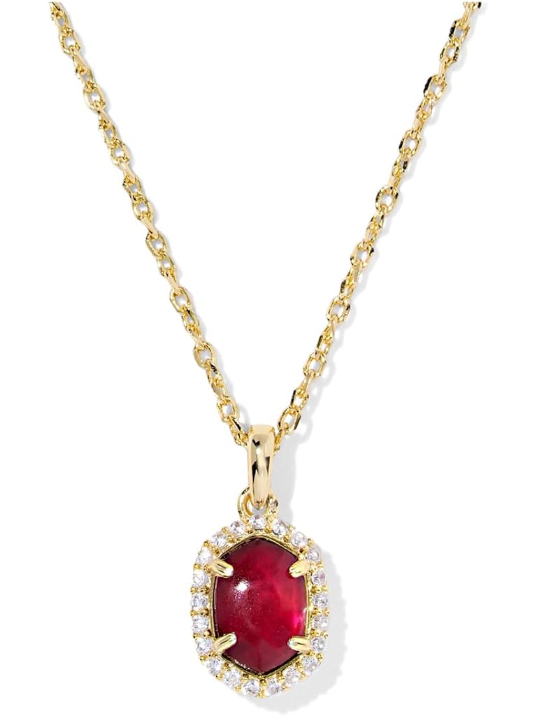 Burgundy Kendra Scott Daphne Crystal Frame Short Pendant Necklace