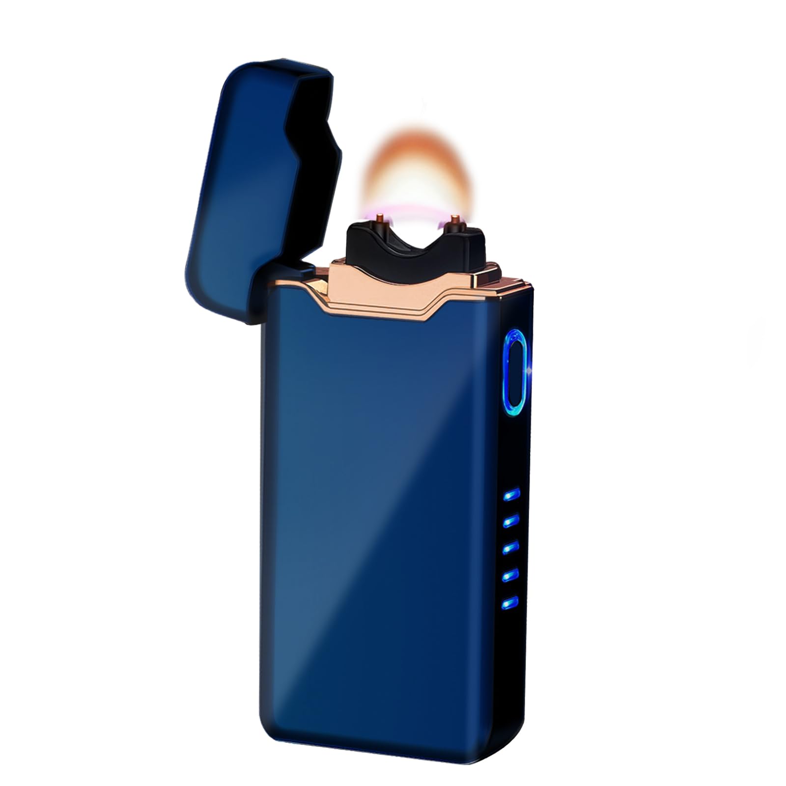 SKRFIRE Premium Windproof Arc Lighter - USB-C Rechargeable Plasma Flame for Camping, BBQs & Candles | Large Flame with Battery Indicator | Perfect for Outdoor Adventures & Home Use(Blue) — image 1