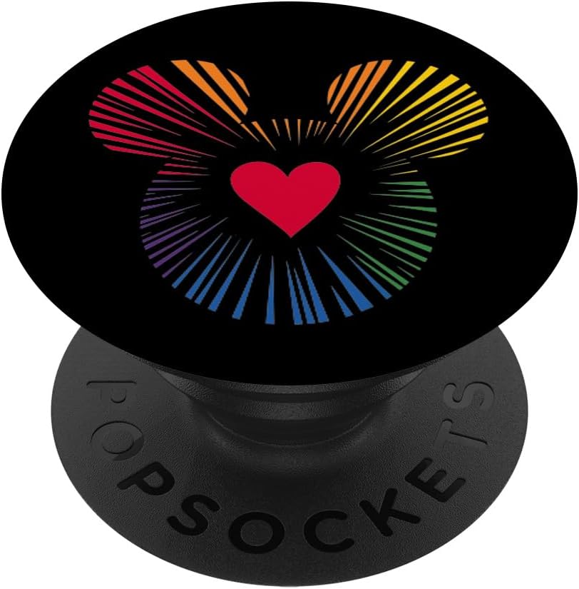 Disney Mickey Mouse Icon Heart Rainbow PopSockets MagSafe PopGrip for iPhone