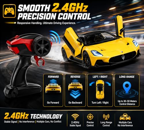 Image of Remote Control Sports Car & Off-Road SUV Toy for Kids, High Speed RC Racing with Wireless Remote, Realistic Lights & Premium Design Gift for Boys Girls (1:12 Sports car)