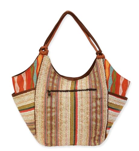 Laurel Burch Rushia & Rusty Horses Scoop Tote Bag Handbag, 21" x 5.5" x 12"2