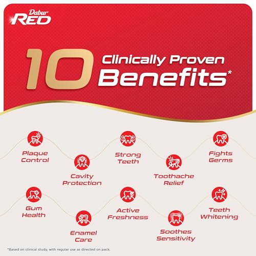 Image of Dabur Red Paste - India's No.1 Ayurvedic Paste, Plaque Removal, Toothache, Yellow Teeth And Bad Breath- 400gm (200gm*2)