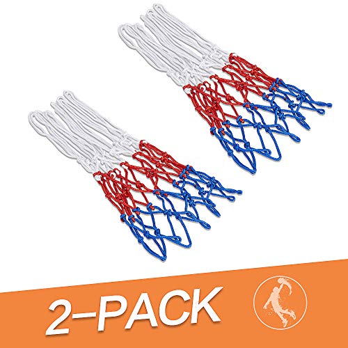 RAPICCA Heavy Duty Basketball Net Replacement 2 Packs- All Weather Anti Whip, Fits