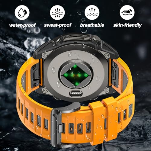 Image of 26mm Watchbands Compatible With Garmin Fenix 8 Pro /Quatix 8 51mm /Fenix 7X Pro /7X /6X Pro /6X /5X Plus /5X /3 HR,Silicone Quick-Fit Strap for tactix 8 51mm /7 pro /Enduro 3 2 /Descent Mk3i-51mm /Mk2i
