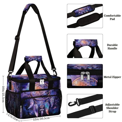 Feather Insulated Picnic Backpack Lunch Box for Women Men Picnic Basket Tote Lunch Bag Picnic Bag Portable Lunch Bags for Picnic, Beach, Work, Trip,Office, Camp Dream Catcher