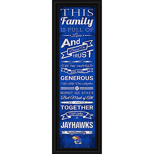 NCAA Kansas Men's Family Cheer Framed Art Print, Medium, Team Color