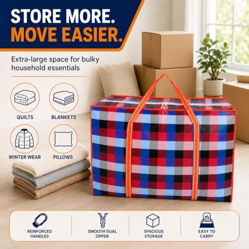 Image of Storite 4 Pack 152L Printed Plastic Heavy Duty Jumbo Underbed Storage Bag