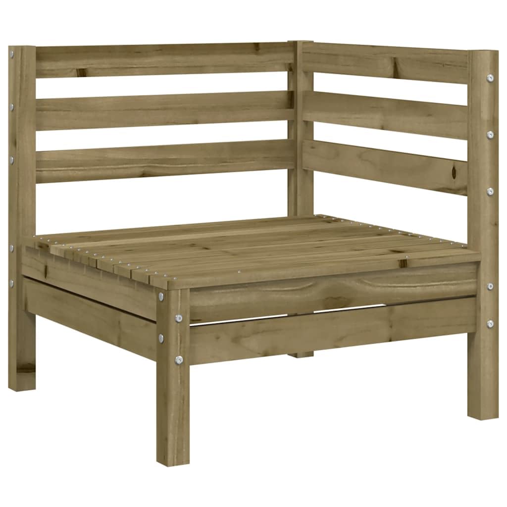 Divano da giardino a 3 posti in legno di pino impregnato con design a doghe per terrazza e giardino, mobili modulari da esterno con schienale per una comoda esperienza di seduta