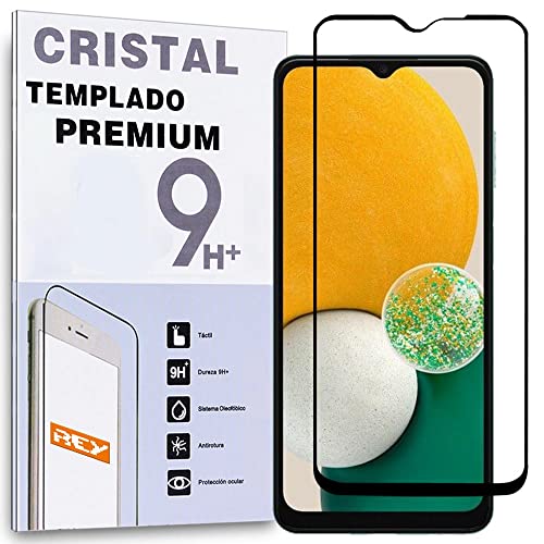 REY Protector de Pantalla Curvo para Samsung Galaxy A13 5G - Galaxy A13 4G, Negro, Cristal Vidrio Templado Premium, 3D / 4D / 5D, Anti Roturas Cover