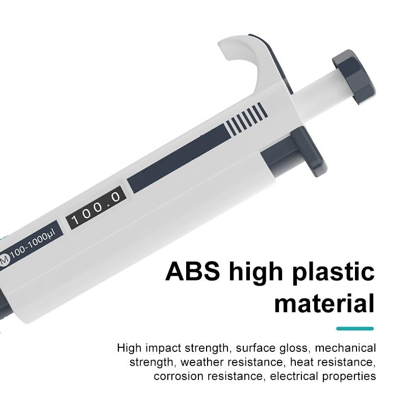 Micropipette Laboratory Automatic Pipette Digital Adjustable Plastic Chemistry Lab Equipment with Tips(5-50ul)