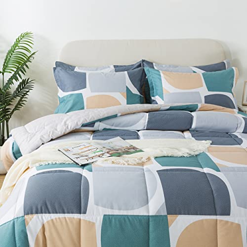 Lemfux Multi Color Checkered Pillow Cases Queen Size Set Of 2, Contrast Color Geometric Pattern Pillowcases, Ultra Cozy Decorative Pillow Shams, Modern Style, 100% Cotton, 20"X30" #TOP10