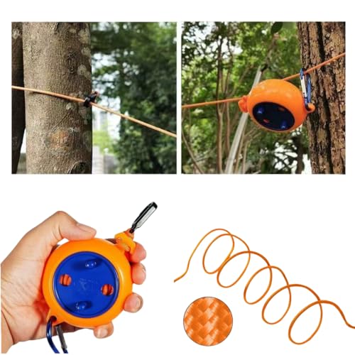 Image of Portable Travel Clothesline Cord, Adjustable 10 M Elastic Camping Clothes line, Laundry Drying Rope for Hotel Trip,Camping,Backyard,Outdoor /Indoor， Adjustable Retractable Line