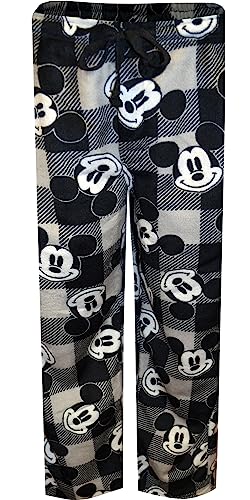 MJC Mens Disney Mickey Mouse Buffalo Plaid Gray and Black Lounge Pants2
