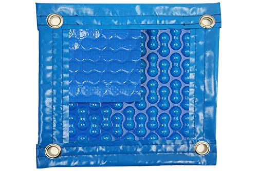 Manta Térmica (8X6M) De 700 Micras Geobubble Reforzada Con Polietileno Y Con Refuerzo En Todo El Contorno + Cubierta De Protección Para Cobertor Solar + Enrollador Telescópico.