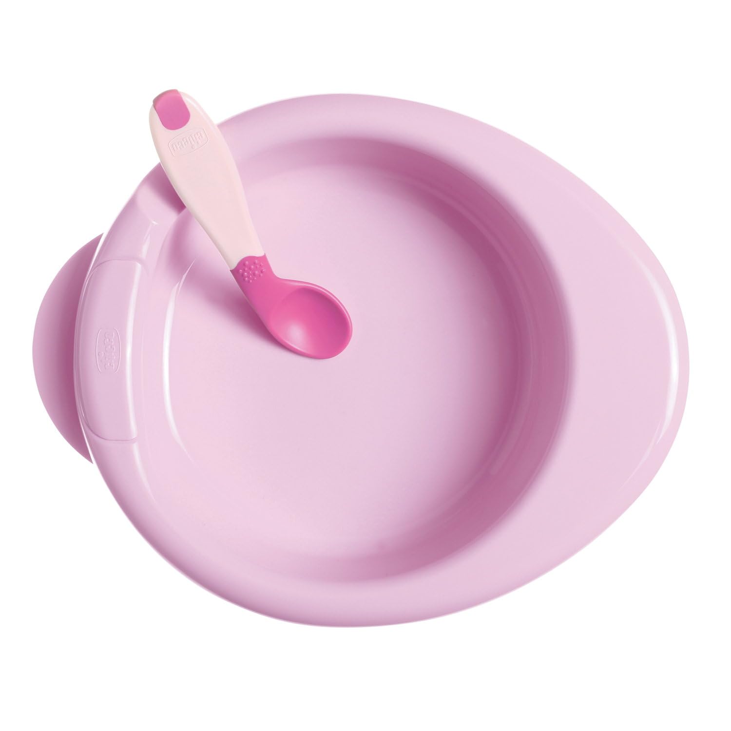 Chicco Set Composto da Tazza Training Cup, Primo Cucchiaio, Piatto Pappa Calda, Facile, Età 6 Mesi +, Rosa, Versione per Bimba