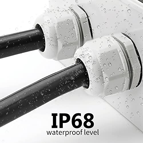 33Pcs Cable Gland Waterproof Kit White Ip68, Plastic Cable Connectors Black Nylon Adjustable 3-18Mm With Locknut And Washer,Electrical Conduit Fitting 1/4” 3/8”1/2”3/4” Strain Relief Cord Grip #TOP5