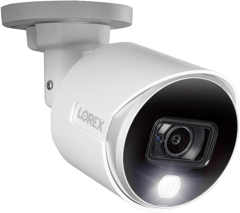 Lorex C882DA 4K Ultra HD Analog Active Deterrence Security Bullet Camera with Color Night Vision, 2.8mm, 150ft IR NV, IP67, Works with D841, D861, D862, LHV5100, Camera Only, White (M. ) (Renewed)
