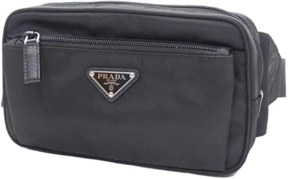 PRADA ブラック レザーバック　ポスドンパック プラダ ブランド ウエスト ヒップバッグ メンズ バッグ TESSUTO