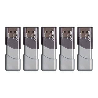 PNY 32GB Turbo Attache 3 USB 3.0 Flash Drive, Grey (Pack of 5) - Amazon product rated Grade A
