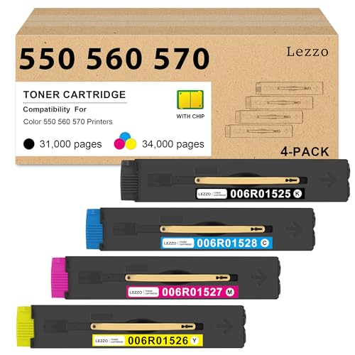 Toner Xerox Color 550 560 570 de remplacement 006R01525 pack de 4 couleurs Lezzo