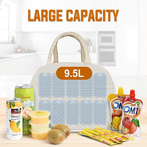 Nisuam Lunch Bag For Women, Large Capacity Insulated Lunch Box Tote For Hot And Cold Food - Portable And Reusable Adult Lunch Bags For Work, Office, Picnic, Camping, And Trip Beige #TOP5
