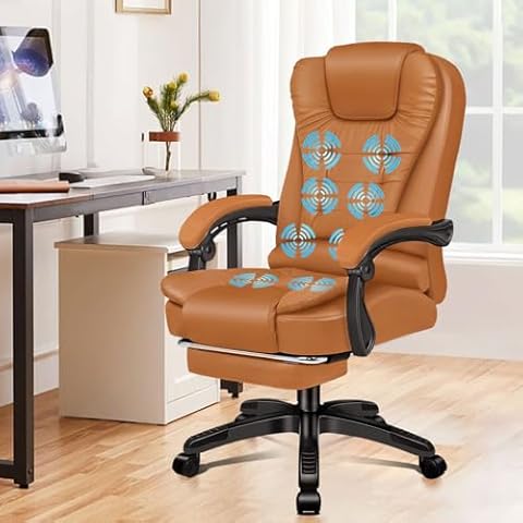ELFORDSON Office Chair with Massage and Heating Cover