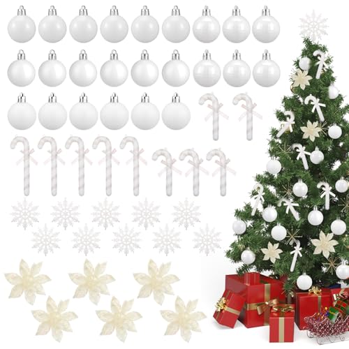 Harrycle 50 Stück Weihnachtsbaumschmuck Weihnachtskugeln Kleine Ball...