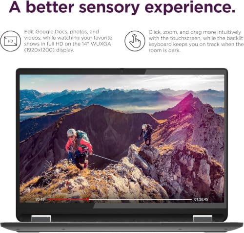 Image of Lenovo IdeaPad 5 Flex 5i Chromebook Plus 14 inch FHD+ 2-in-1 Touchscreen Laptop (Intel Core i3-1315U, 8GB RAM, 256GB Storage (128GB+128GB SD)) Home, Student, Backlit KB, Chrome OS (Renewed)