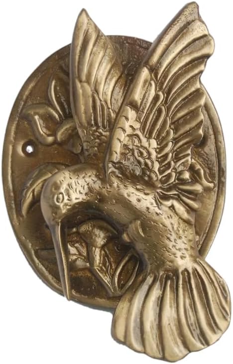 Hummingbird Door Knocker (Antique Finish) Brass Made, Decorative Hardware Door Knocker, Bird Door Knocked