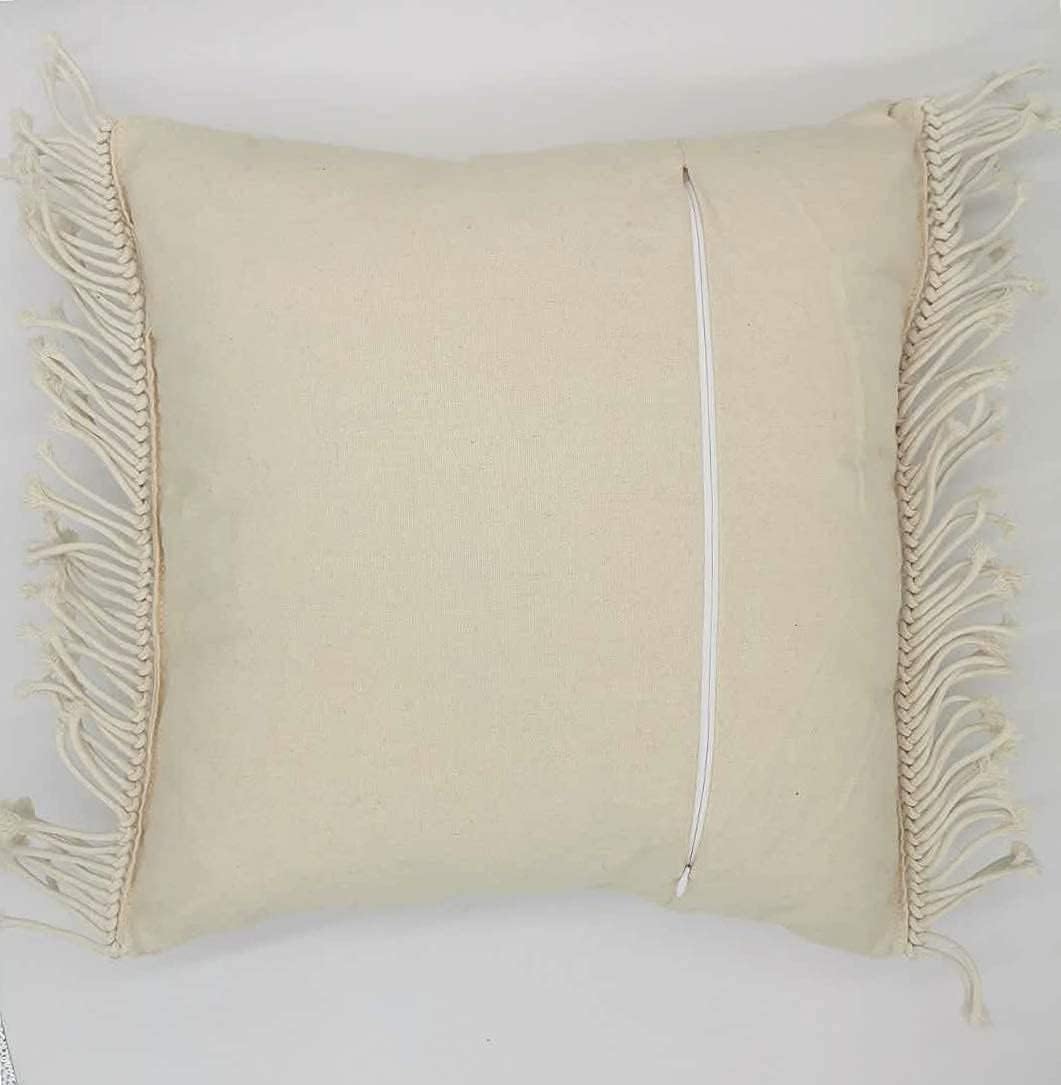 Macramé Pillow Cover- Set of 2 Boho Cushion Cover 100% Cotton Decorative Fringe Pillow Cover Boho Home Decor - Image 7