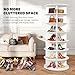 Corbyles Rotating Shoe Rack Tower, 360° Revolving Round Free Standing Shoe Organizer, 7-Tier Spinning Shoe Display Lazy Susan, Rotate Circular Shelf Storage for Shoes or Handbags (White)