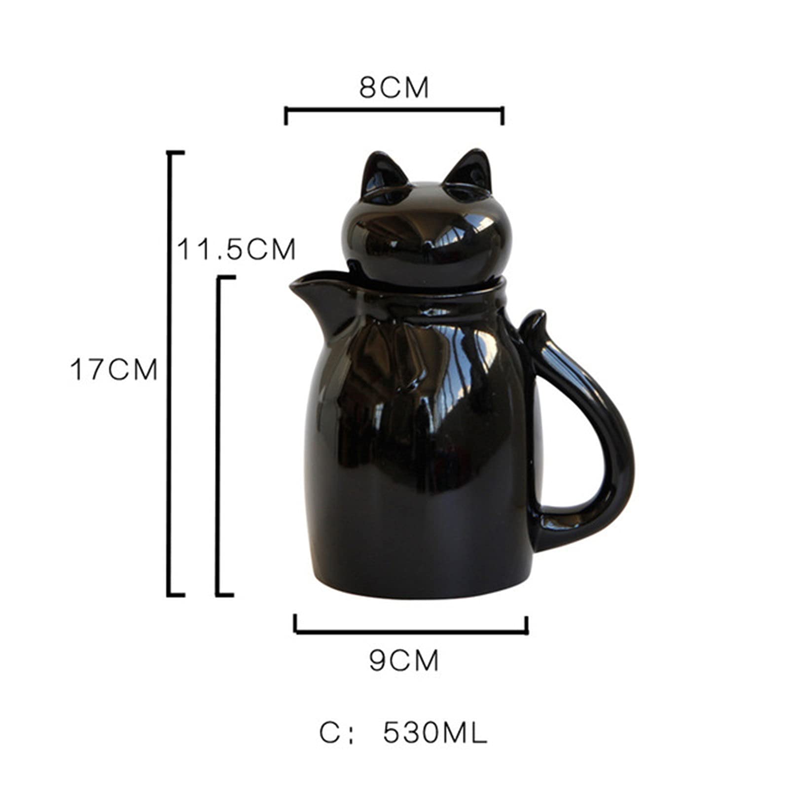 Amazon.co.jp: ピッチャー 茶ポット ふた付きの猫のセラミックミルク