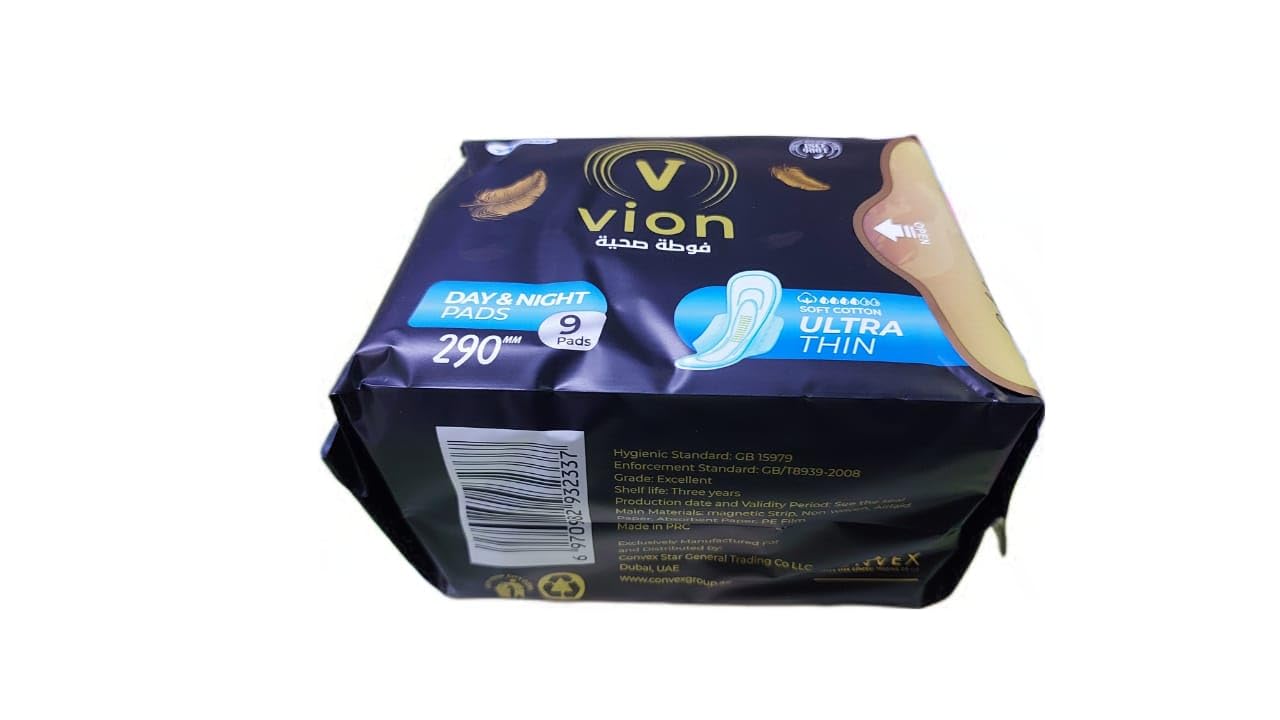 Vion Ultra Thin Day & Night Sanitary Pads, 290 Count