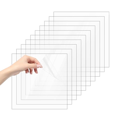 Gute Paquete de 10 hojas de plástico de plexiglás PET, paneles de plástico flexible transparente, para pintura, manualidades, letreros, marcos de