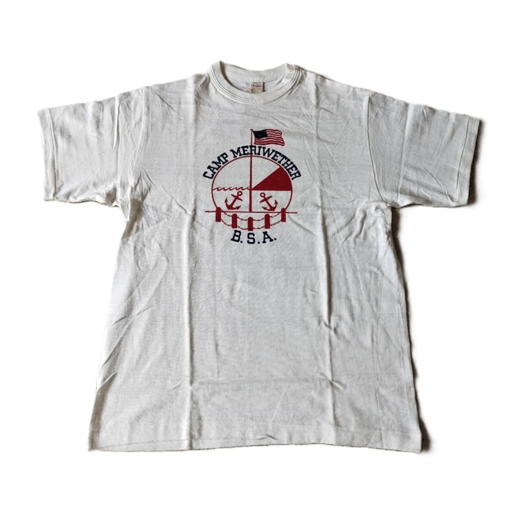[WAREHOUSE] ウエアハウス 半袖Tシャツ オフ (ホワイト系) メンズ レディース ユニセックス LLot 4601 CAMP MERIWETHER アメカジ