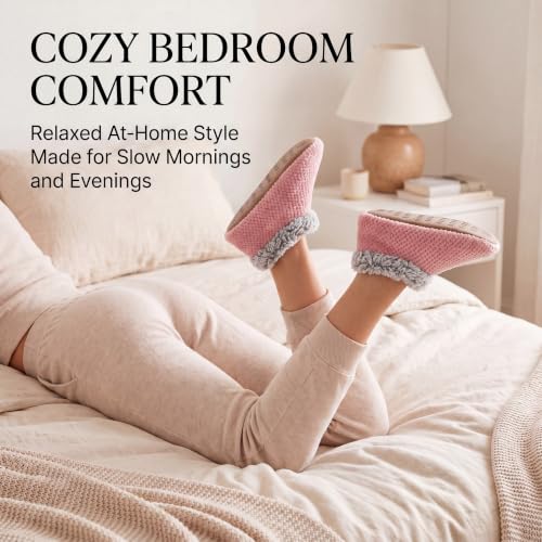 Image of Cozylook Fuzzy Slippers for Women Indoor Soft Sole Slipper Socks | Warm plush feel, non slip grippers, easy step-in, flexible bottom, bedroom and home wear