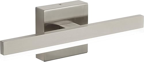 Miniatura 8 de Lámpara de tocador de baño de níquel de 15.75 pulgadas, 12 W, regulable, 5CCT, lámpara de baño LED sobre espejo de baño, certificado ETL