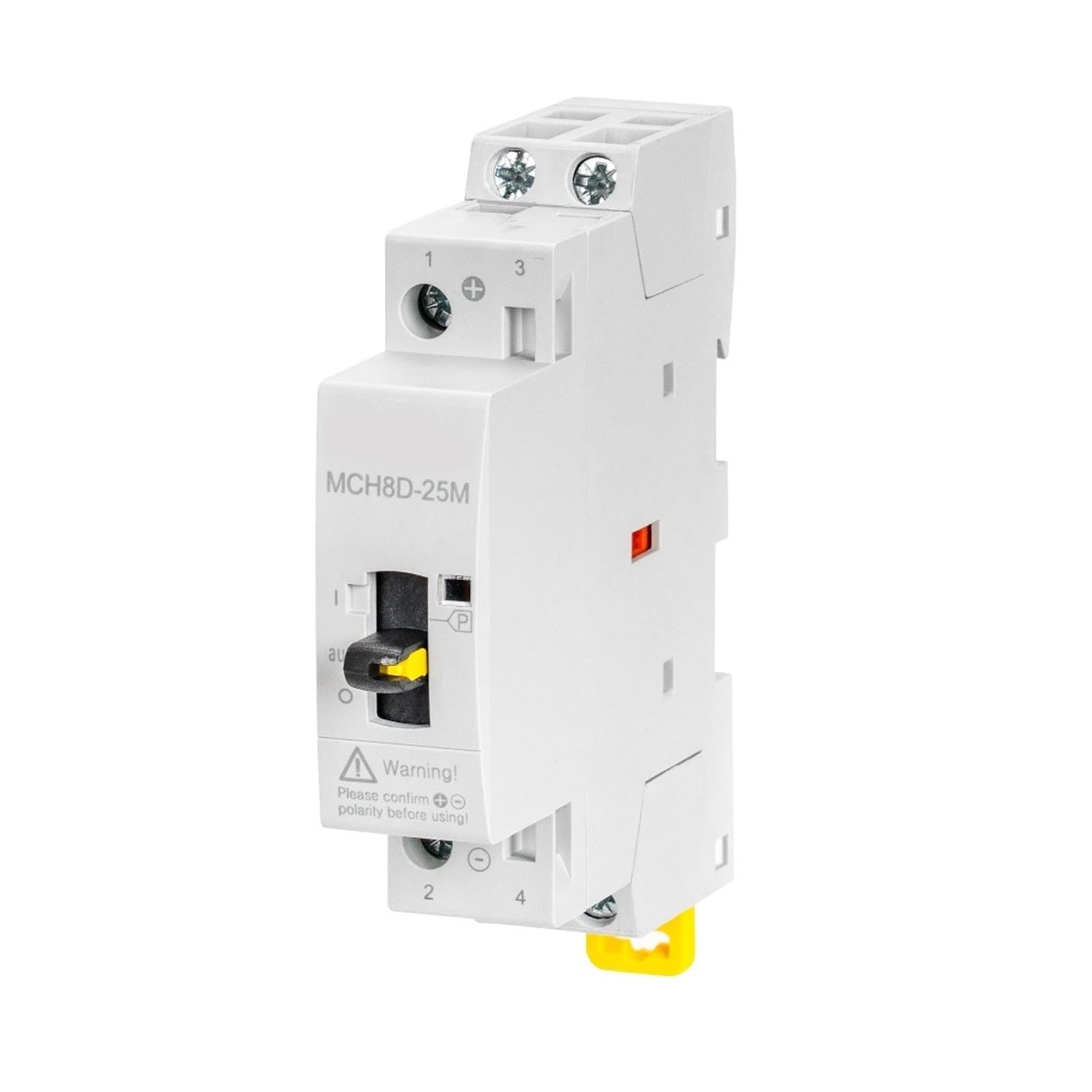 Contactor Modular de CC for Uso doméstico, 2P, 25A, 12 V CC, 50/60 Hz, con Interruptor de Control Manual, for Carril DIN, MCH8D-25M(1no 1nc)