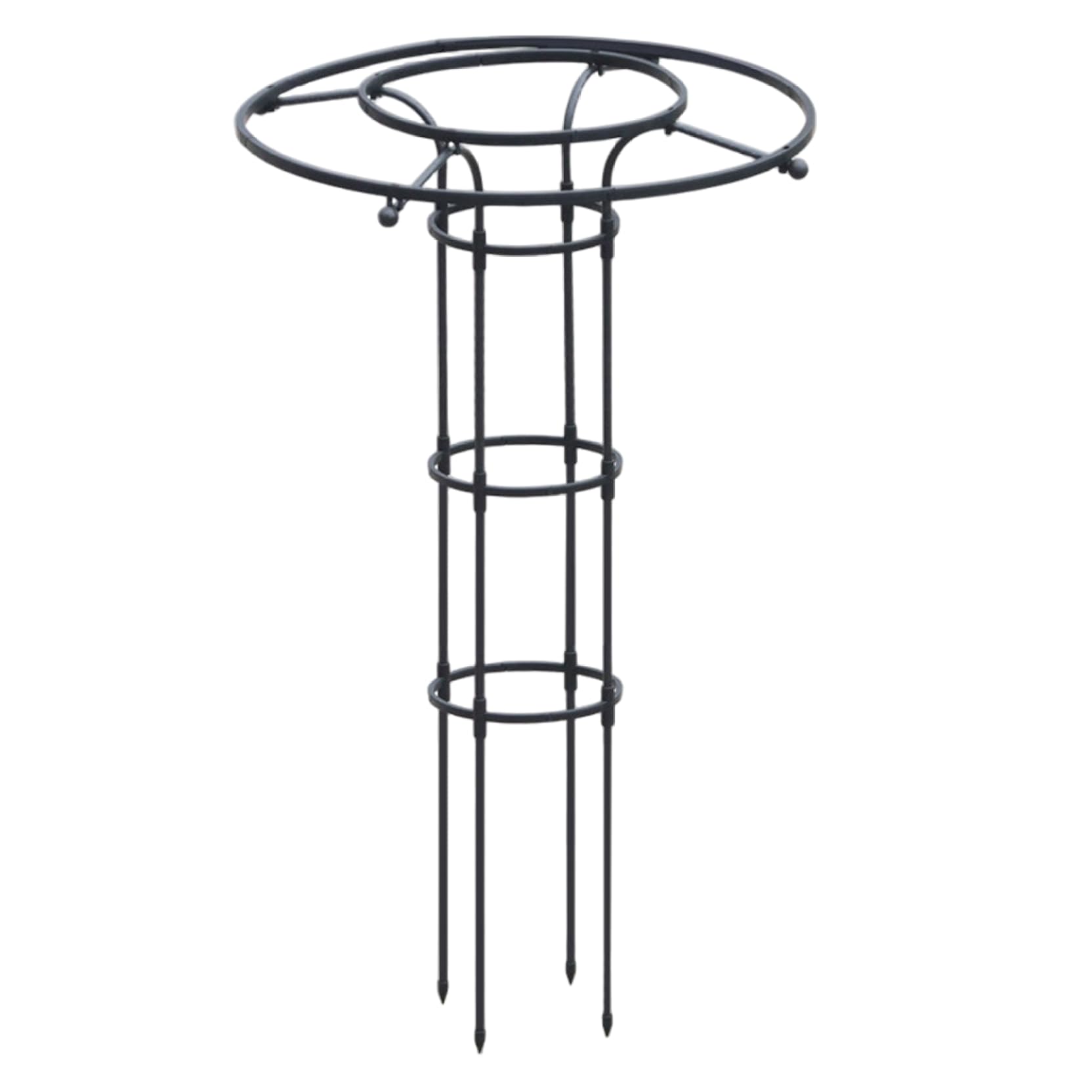 47 Inch Stackable Garden Obelisk Trellis with Umbrella Design, Metal Flower Trellis Plant Support for Outdoor Potted Vines, Roses, Vegetables, Climbing Plants