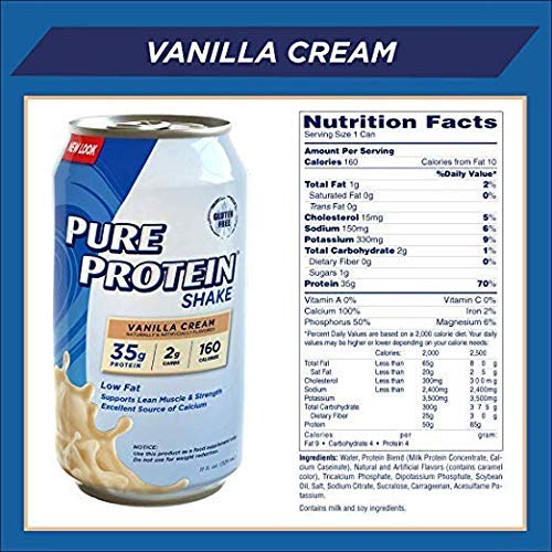 Pure Protein Ready to Drink, Meal Replacement High Protein Shakes, 5 Flavor Variety Sampler Pack 11oz (Pack of 10)