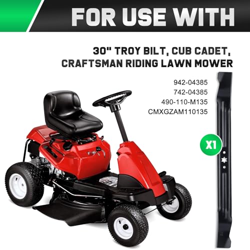 Image of Grasscool 942-04385 TB30 Mower Mulching Blade Replacement for Troy Bilt 30 inch Deck TR30 TB30R Cub Cadet CC30 CC30H Craftsman R1000 RER1000 R1500 30'' Lawn Tractor 742-04385
