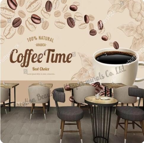 Papier peint tasse à café 430x300 cache mur pour snack et café