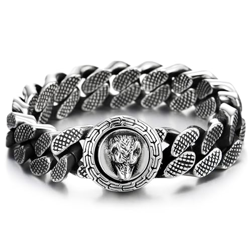 Viking Fenrir Wolf Bracelet For Men - Stainless Steel Byzantine Chain, Norse Amulet Design, Adjustable Clasp - View #5
